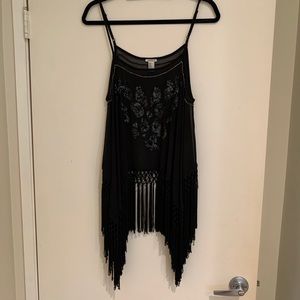 Forever 21 black fringe top